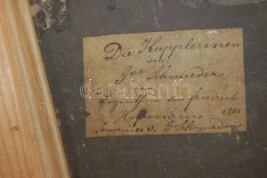 1865 Friedrich Hofmann: Die Kupplerinen von Gre. Schmieden olaj-vászon jelzett, keretben 60x80 cm