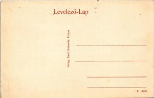 Perlasz, Perlez; templom, Királyi járásbíróság, iskola, Boskovitz Dávid üzlete és saját kiadása / ch...