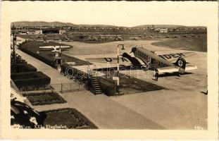 Wien, Vienna, Bécs; Flughafen / WWII German military, airport with Lufthansa Ju-52 D-ADER Hans Wende aircraft, swastika