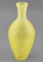 Karcagi, berekfürdői kraklé / fátyol, sárga váza, apró kopásnyomokkal, alján egészen apró sérüléssel. m: 25 cm
