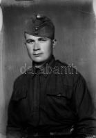 Katonaportrék (Horthy-korszak), 2 db üvegnegatív, 9x6,5 cm