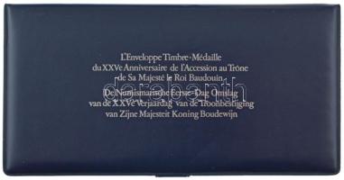 Belgium 1976. "Baldvin trónralépésének 25. évfordulója" kétoldalas, aranyozott Ag emlékére...