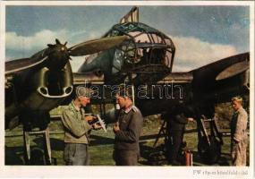 Második világháborús német katonai lap. FW 189-es közelfelderítő. Schubert haditudósító felvétele. Carl Werner / WWII German military aircarft (r)