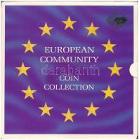 Vegyes 15db-os fémpénz tétel, válogatás az Euróra átálló országok forgalmi érméiből European Community Coin Collection feliratú karton dísztokban, az országok angol nyelvű leírásával T:UNC,AU