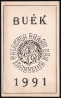 1991 Galaktika Baráti Kör Könyvklub BUÉK 1991. Molnár Attila László grafikáival. Bp., Móra, 12 (illusztrált naptár táblák) t. Kiadói mappában, jó állapotban