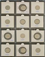 Ausztria 69db-os modern groschen-schilling érme tétel gyűrűs érmeberakóban T:vegyes
Austria 69pcs o...