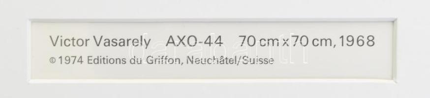 Vasarely Victor (1908-1997): AXO-44. Heliogravűr, papír. Neuchatel, Éditions du Griffon kiadása, 197...
