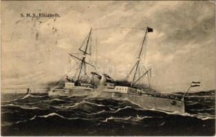 1907 SMS Kaiserin Elisabeth az Osztrák-Magyar Haditengerészet Ferenc József-osztályú védett cirkálója / K.u.K. Kriegsmarine SMS Kaiserin u. Königin Elisabeth / Austro-Hungarian Navy, SMS Kaiserin Elisabeth I. Franz Joseph-class protected cruiser. G. Fano Pola 1907-08. (EK)