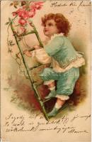 1900 Children art postcard. litho (EB)