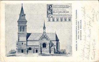 1914 Tuchów, Kosciól w Piotrkowicach. Arch. Dr. Zubrzycki. Wystawa Boczna / church (EK)
