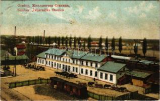 1941 Zombor, Sombor; Zeljeznicka Stanica / Bahnhof / vasútállomás / railway station + 1941 Zombor visszatért So. Stpl. (fa)