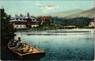 Tátra, Magas-Tátra, Vysoké Tatry; Csorba-tó. Feitzinger Ede No. 1018. 1908/18. / Strbské pleso / lake (gyűrődés / crease)