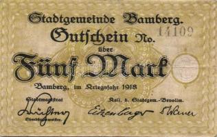 Német Birodalom/Weimari Köztársaság 1923. 5db klf városi szükségbankjegy T:II,III