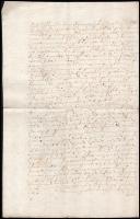 1611 Latin nyelven írt megfejteni való okmány ékes írással négy beírt oldalon