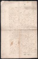 1611 Latin nyelven írt megfejteni való okmány ékes írással négy beírt oldalon