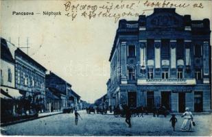 1917 Pancsova, Pancevo; Népbank, Stefanie Kalmár, Juba és Csányi üzlete. Horovitz kiadása / bank, shops
