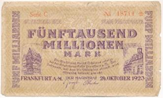 Németország / Weimari Köztársaság / Frankfurt 1923. 5.000.000.000M T:VG Germany / Weimar Republic / Frankfurt 1923. 5.000.000.000 Mark C:VG