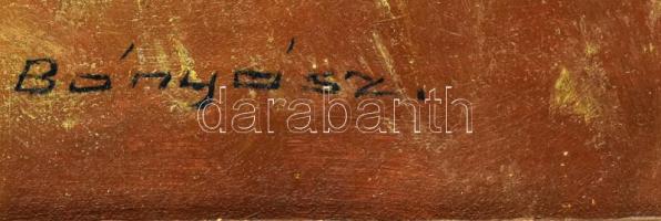 Bányász jelzéssel: Aratók. Olaj, vászon. Dekoratív fakeretben, 60×80 cm