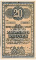 Sopronnyék / hadifogolytábor 1916. 20K arab sorozat- és sorszámmal T:F fo., egyébként szép papír