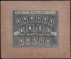 1926 A szekszárdi áll. reálgimnázium érettségizett növendékei, tablófotó, kissé sérült kartonon, 21,5x17 cm
