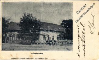 1902 Torontálvásárhely, Develák, Debelják, Debeljaca; Községháza / town hall (vágott / cut)