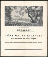 1933 Budapest. Türk-Macar Kilavuzu. Macaristan ve Budapeste. Bp., 1933, Országos Idegenforgalmi Tanács, (Bp., Székesfőváros Házinyomdája), török nyelvű idegenforgalmi prospektus, fekete-fehér fotókkal, 28 p.