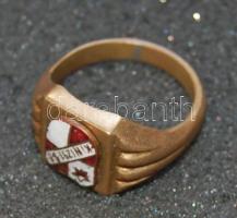 Kinizsi Sc címerrel díszített gyűrű