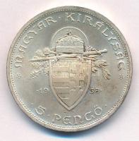 1938. 5P Ag "Szent István" T:AU patina Adamo P8.1
