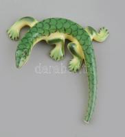 Herendi mini gyík figura. Kézzel festett, jelzett, farka letört, restaurálható 7 cm Eredeti dobozáva...