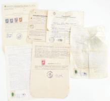 1927-1949 A kunszentmártoni Farkas Testvérek műszaki és villamossági vállalatának iratai: rádió üzemeltetési és forgalmazási engedélyek, hiteles másolatok, össz. 6 db, vegyes állapotban