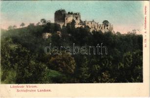 1906 Lánzsér, Lándzsér, Landsee (Sopronszentmárton); várrom. A. Pelnitschar Nr. 778. / Schlossruine / castle ruins (EK)