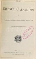 1909-1913 Kincses Kalendárium 5 évfolyama: 1909-1910-1911-1912-1913. Korabeli reklámokkal, fekete-fe...