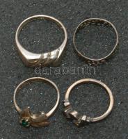 4db női ezüstgyűrű, közte 2db köves