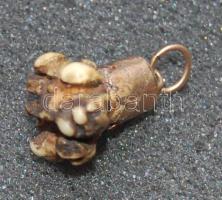 1900-as évek eleje kis őzagancsdarab 8K-os Au (arany) foglalatban 1,84g (bruttó)