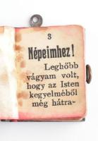 Ferenc József : Népeimhez! A király szózata a nemzethez 1914. jul. 28 című minikönyv dombornyomott b...