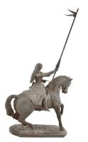 Jeanne D'Arc. Ón szobor m: 32 cm sz: 18 cm XIX: sz