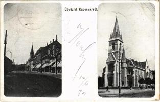 1901 Kaposvár, Nagyboldogasszony Székesegyház temploma, utca (EK)