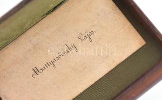 Bőr névjegytartó. aranyozott bőr. Matyasovszky Olga névjegyével 10x8 cm