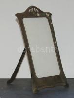 cca 1890 Szecessziós réz asztali ráma / Art-nouveau copper table picture-frame 14x28 cm