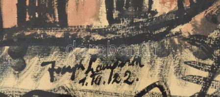 Joseph Lamperth jelzéssel: Városrészlet. Tus, akvarell, papír. Üvegezett fakeretben. 22,5x28,5 cm