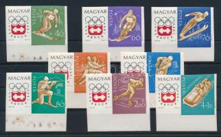 1963 Téli olimpia vágott ívszéli sor / Mi 1975-1982 imperforate margin set