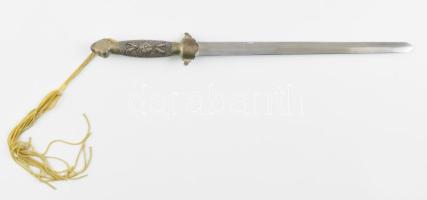 Levélnyitó díszkard. Fém, kövekkel 28 cm