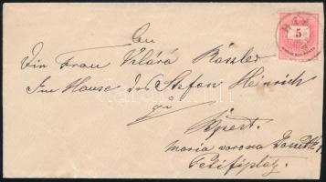 1884 5kr levélen / on cover "BIA" - Budapest