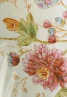 Fajansz jeges edény ón fedéllel. Matricás, jelzett, mázrepedéssel 25 cm (füllel)