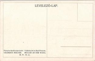 Pöstyén-fürdő, Kúpele Piestany; Vágmenti molnár, úszó vízi hajómalom (vízimalom), népviselet. 16. Pr...