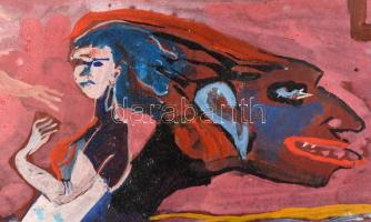 Sugár Gyula (1924-1991): Moirák. Olaj, farost, jelezve jobbra középen. Hátoldalán autográf feliratta...