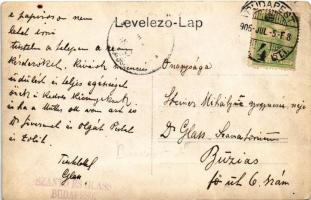 1906 Buziás, Dr. Glass szanatórium fürdő vendégekkel / sanatorium with spa guests. photo (EK)