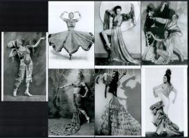 cca 1945 előtt készült felvételek táncosokról (különböző országok, eltérő kultúrák, csodás kosztümök, különféle érzelmek kifejezése mozdulatok által), 13 db modern nagyítás többek között a néhai Lapkiadó Vállalat központi fotólaborjának archívumából, 10x15 cm és 15x10 cm