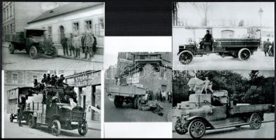 cca 1945 előtt készült felvételek teherautókról, 9 db modern nagyítás a néhai Lapkiadó Vállalat központi fotólaborjának archívumából, 10x15 cm és 15x21 cm