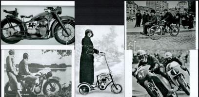 cca 1945 előtt készült felvételek motorokról (a három kerekű női motortól a lánctalpas katonai motor...